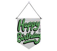 Buon compleanno verde appeso tessuto banner con asta telescopica bandiera gagliardetto banner esterno patio arredamento per ufficio, scuola, aula, dormitorio, casa suministros para fiesta de a?o nuevo