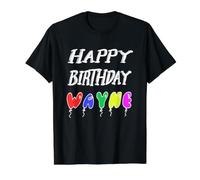 Buon Compleanno Wayne Maglietta con Stampa Grafica Economica, Uomo, Nero, M