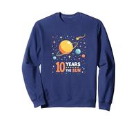 Buon decimo Viaggio Intorno al Sole | Regalo di Compleanno Spaziale Felpa, Unisex per Adulti, Navy, XL