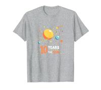Buon decimo Viaggio Intorno al Sole | Regalo di Compleanno Spaziale Maglietta, Uomo, Grigio Melange, 5XL