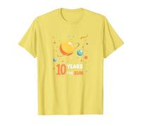 Buon decimo Viaggio Intorno al Sole | Regalo di Compleanno Spaziale Maglietta, Uomo, Limone, XL