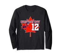 Buon dodicesimo Compleanno Boy Canada Maple Leaf Hockey Maglia a Manica