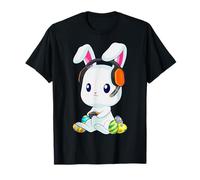 Buon giorno di Pasqua Bunny Gamer Divertente Coniglio Gaming Bambini Maglietta