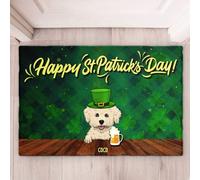 Buon Giorno Di San Patrizio - Animale Domestico Personalizzato Zerbino Di Benvenuto Lavabile Tappetini Porta Dingresso Resistente Tappetino Da Bagno Per Soggiorno Balcone Camera Letto 40X60Cm