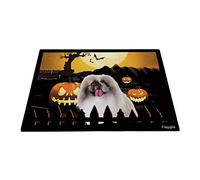 Buon Halloween Con Il Mio Cane Dell'Amore Adorabile Cane Pechinese, Jack O Lantern Tappetini Porta Dingresso Antisporco Tappeti D'Ingresso Antiscivolo Tappeto Ingresso Casa 40X60Cm