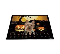 Buon Halloween Con Il Mio Cane Dell'Amore Yorkie, Jack O'Lantern Tappeto Ingresso Casa Antisporco Tappeti D'Ingresso Resistente Tappetini Porta Dingresso Per Soggiorno Camera Letto Interno 40X60Cm