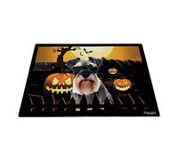 Buon Halloween Con Il Mio Cane Schnauzer Dell'Amore, Jack O Lantern Zerbino Di Benvenuto Antisporco Tappetino Da Bagno Confortevole Tappeti D'Ingresso Per Terrazzo Balcone Interno 40X60Cm
