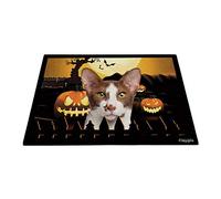 Buon Halloween Con Il Mio Gatto Dell'Amore Adorabile Gatto, Jack O Lantern Tappetino Da Bagno Facile Da Pulire Tappeti D'Ingresso Antiscivolo Tappetini Porta Dingresso Per Soggiorno Interno 40X60Cm