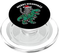 Buon hissmyass, sibilo gatto gioco di parole, gatto di Natale equitazione dinosauro PopSockets PopGrip per MagSafe