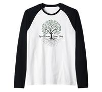 Buon Karma cresce Natura Profonda Anima Arte Spirituale Maglia con Maniche Raglan
