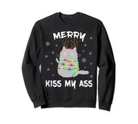 Buon KissMyAss Natale tema gatto amante regalo per gatto mamma Felpa
