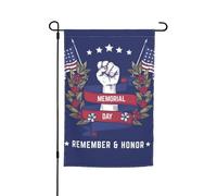 Buon Memorial Day 2023 Ricorda e onora le bandiere da giardino, decorazione perfetta per il cortile, striscione da 12 x 18 pollici, decorazione per esterni bifacciale, arazzo per feste, arredamento pe