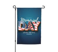 Buon Memorial Day 2023 Ricorda e onora le bandiere da giardino, decorazione perfetta per il cortile, striscione da 12 x 18 pollici, decorazione per esterni bifacciale, arazzo per feste, arredamento pe