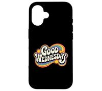 Buon mercoledì retrò Groovy vibrazioni positive Vintage anni '60 Custodia per iPhone 16