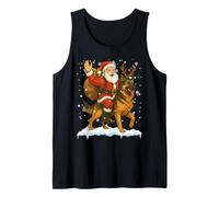 Buon Natale 2025 Babbo Natale Che cavalca Un Pastore Tedesco Natale Canotta