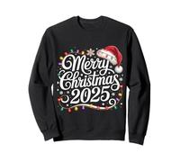 Buon Natale 2025 Red Santa Hat Natale Luci di Natale Felpa