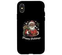 Buon Natale Afroamericano Santa Happy Holidays Pigiama Custodia per iPhone X/XS