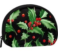 Buon Natale agrifoglio donne e ragazze carino moda portamonete portafoglio borsa cambio portachiavi