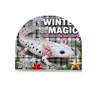 Buon Natale Axolotl Plaid Acrilico tovagliolo di stoffa per Farmhouse Cocktail freestanding portatovaglioli per panno decorazione della casa Farmhouse Cocktail 1Pack