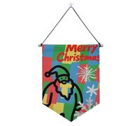 Buon Natale Babbo Natale colorato banner gancio per parete con asta telescopica bandiera banner decorazioni cortile all'aperto per Festival & giorno speciale