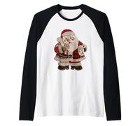 Buon Natale Babbo Natale con Pan di Zenzero Maglia con Maniche Raglan