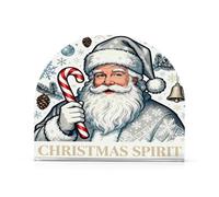 Buon Natale Babbo Natale grigio acrilico oro portatovaglioli per feste eventi di nozze portatovaglioli autoportanti per stoffa decorazione della casa festa eventi di nozze confezione da 2