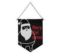Buon Natale Babbo Natale Nero da appendere alla parete banner con asta telescopica banner per feste decorazioni da appendere per porte, pareti, finestre, giardini, cortile