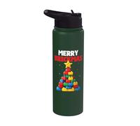 Buon Natale Brickmas Block Building Builder Brick Master Stainless Steel Insulated Water Bottle