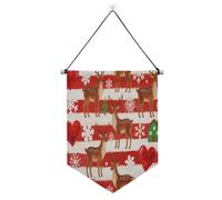 Buon Natale Brown Alce banner per appendere con aste telescopiche bandiere banner partito banner e decorazioni per Festival & giorno speciale suministros para fiesta de a?o nuevo