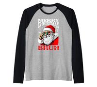 Buon Natale Bruh Divertente Gen Z Alpha Santa Meme Rizzler Maglia con Maniche Raglan