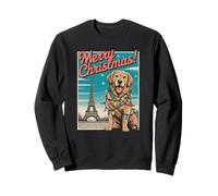 Buon Natale Cane Torre Eiffel Parigi Vacanze Felpa