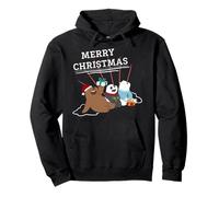 Buon Natale Cartoon Bears Holiday Joy Felpa con Cappuccio