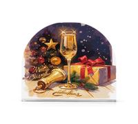 Buon Natale Champagne acrilico ristorante portatovaglioli per tavolo, cucina autoportante portatovaglioli per bagno arredamento casa per esterni, sala da pranzo