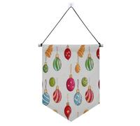 Buon Natale colorato Deco Balls banner appeso con asta telescopica bandiera banner appeso decorazione da parete per porte, pareti, finestre, giardini, cortile banderitas para fiestas