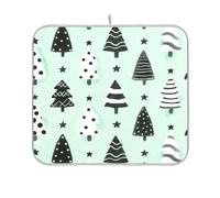 Buon Natale con alberi di menta e verdi essiccazione piatto tappetino da banco accessori da cucina scolapiatti tappetino per cucina bancone asciugatrice 16 x 18
