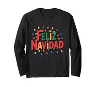 Buon Natale con Guirnalda de Luces Festivas Maglia a Manica