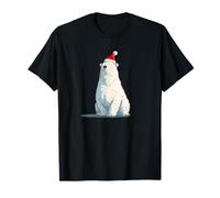 Buon Natale con Questo Orso di Ghiaccio e Cappello di Babbo Natale Maglietta