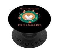 Buon Natale da un bravo ragazzo divertente Corgi PopSockets PopGrip Adesivo