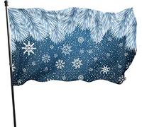 Buon Natale Fiocchi di Neve Bianchi 3x5 Ft Bandiera per Interni/Esterni, Bandiera Decorativa da Giardino con Colori Vivaci
