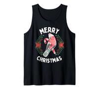 Buon Natale Galah Pappagallo su Candy Cane Vischio Corona Canotta