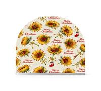 Buon Natale Giallo Girasole Acrilico cena portatovaglioli per all'aperto sala da pranzo portatovaglioli autoportanti per panno decorazione della casa all'aperto sala da pranzo 1Pack