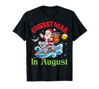 Buon Natale in Agosto Santa Equitazione Koala Surf Maglietta