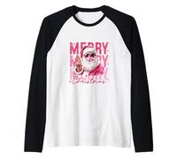 Buon Natale - Incontra Il Tuo Nuovo Babbo Natale Rosa Maglia con Maniche Raglan