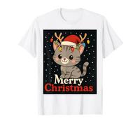 Buon Natale Kawaii Kitty Holiday Design Maglietta