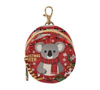 Buon Natale Koala Rosso Plaid Neonato Ragazzo Ciuccio Titolare Portamonete Portamonete, Tutto Storage Pouch