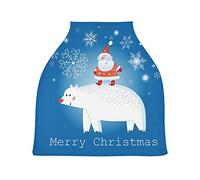 Buon Natale Orso Bianco Passeggino Tettoia Copri Seggiolino Copertura Infermieristica Auto per Bambini per L'Allattamento Al Seno Morbido Traspirante Elastica Tettuccio