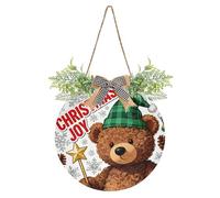 Buon Natale Orso Cartoon Decorativo all'aperto benvenuto porta segno carino per la casa per la primavera estate autunno inverno vacanza Halloween Natale Pasqua arredamento