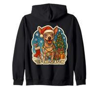 Buon Natale per Cani American Hairless Terrier Tis The Season Felpa con Cappuccio