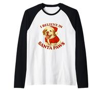 Buon Natale per Cani Clumber Spaniel I Believe in Santa Paws Maglia con Maniche Raglan