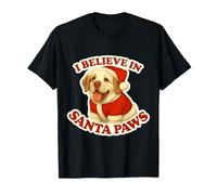 Buon Natale per Cani Clumber Spaniel I Believe in Santa Paws Maglietta